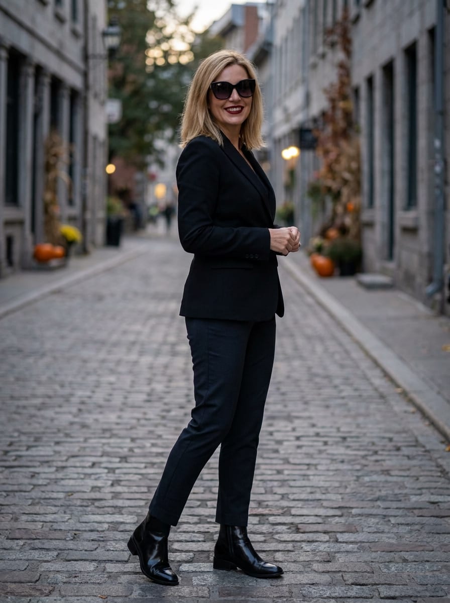 Geheimagentin in Schwarz - Halloween Kostüm Frauen